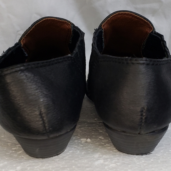 Women's 6.5 western leather black bootie Clogs (sr) - Picture 5 of 8